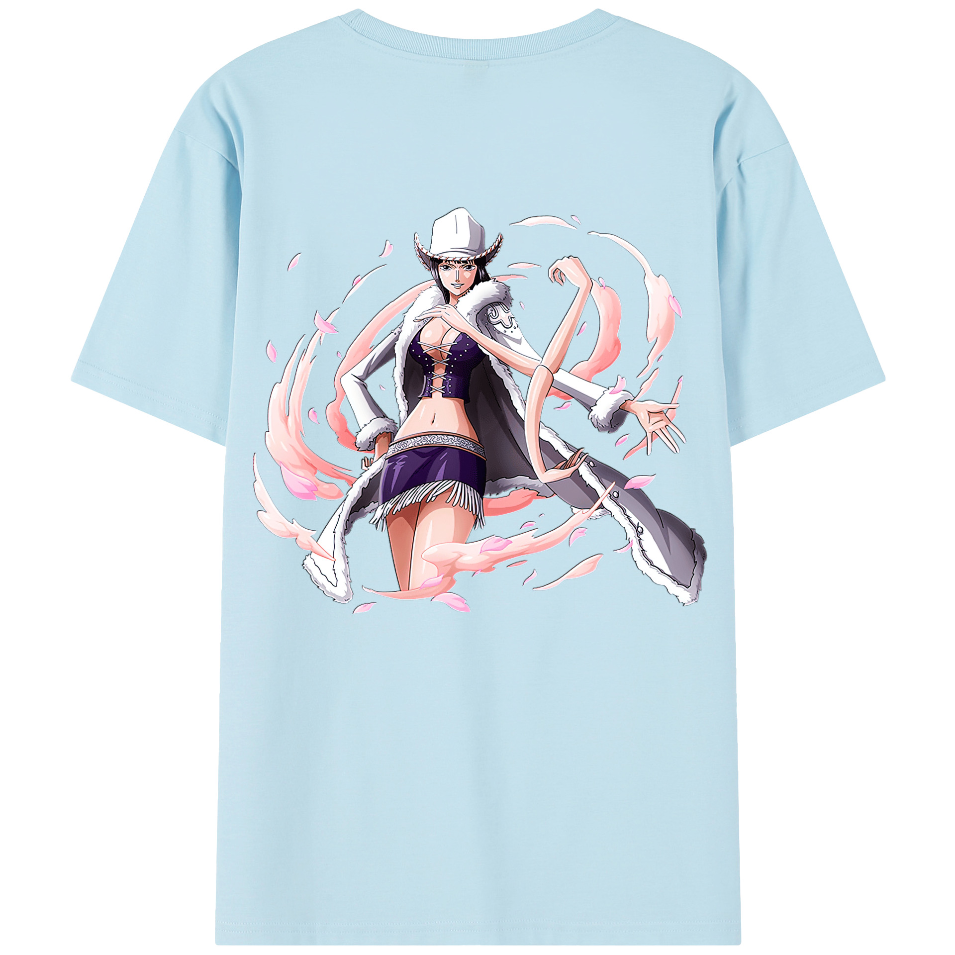 ワンピース ニコ・ロビン ONE PIECE Nico Robin 綿100％半袖Tシャツ（背面プリント）